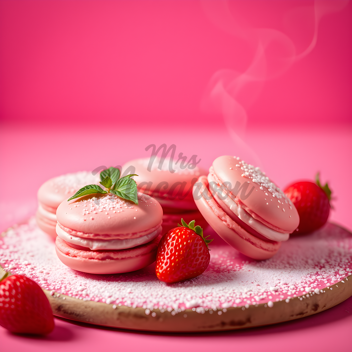 Strawberry Macaroons Box of 8 - Beautiful Macaroons Made with Love